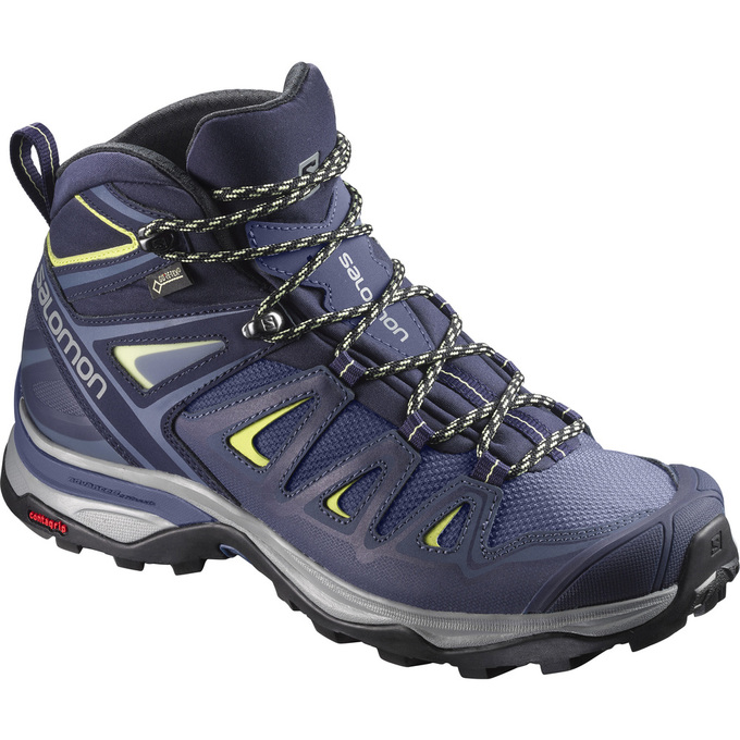 Zapatillas Trekking Salomon Mujer Azules Oscuro - Salomon Argentina X ULTRA 3 WIDE MID GTX® W ,45073